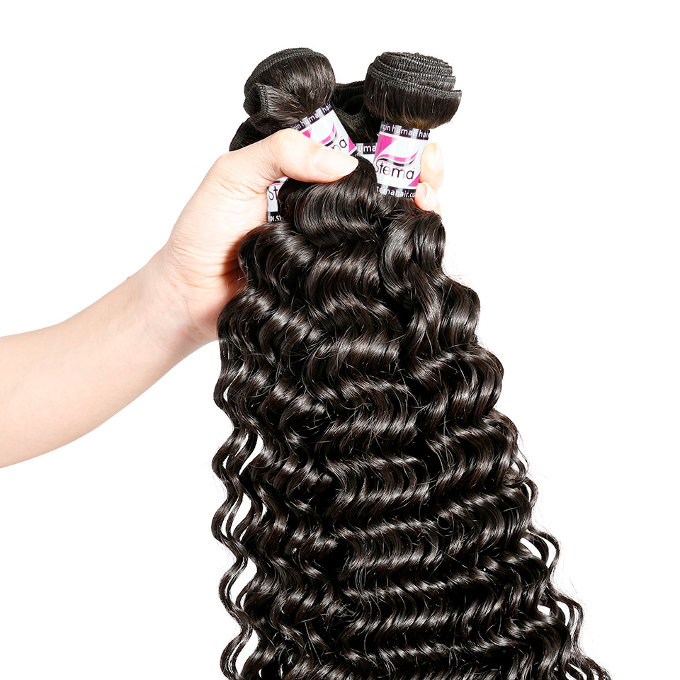 Natural deep wave 30-40 inches virgin human hair bundles